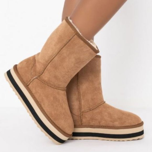 AZALEA WANG - Show Me It All Beige Boots - Size 7 - Picture 4 of 9